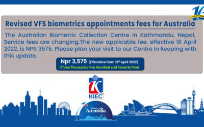 Revised VFS biometrics appointments fees for Australia (April 2022)