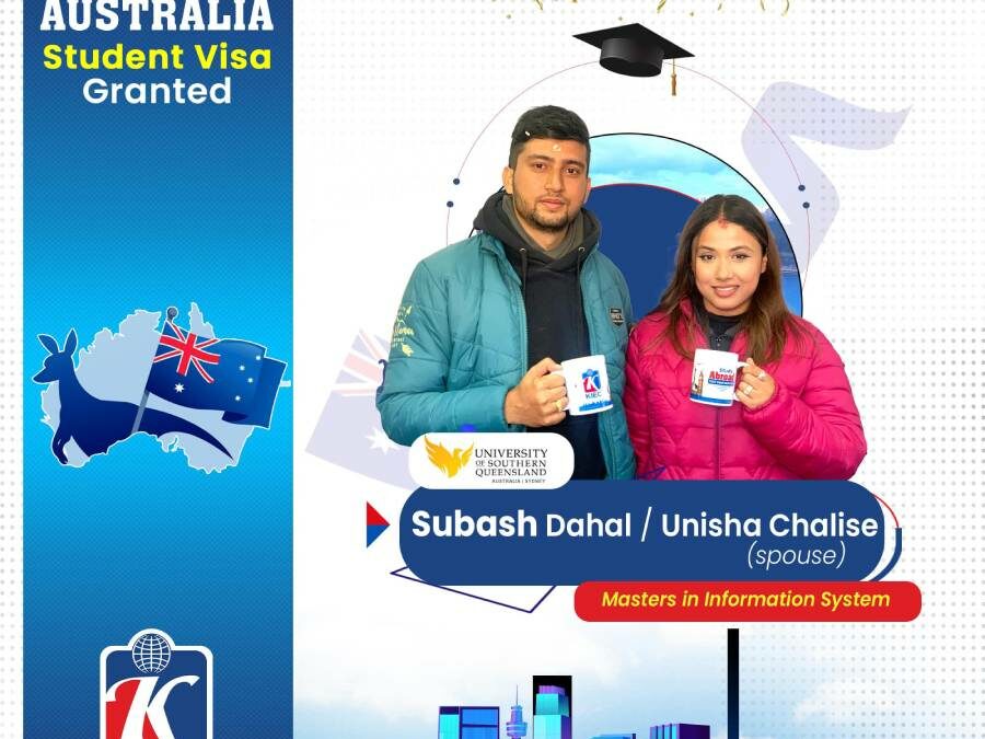 Subash Dahal Unisha Chalise | Australia Student Visa Granted