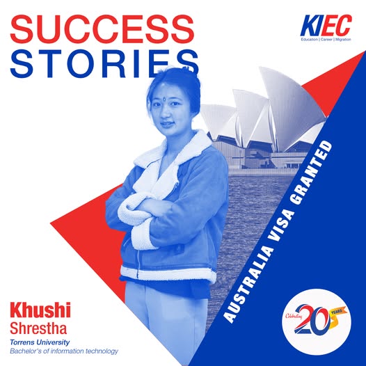 Khushi Shrestha receiving visa to study in Australia from Nepal, a glimpse of success story from KIEC